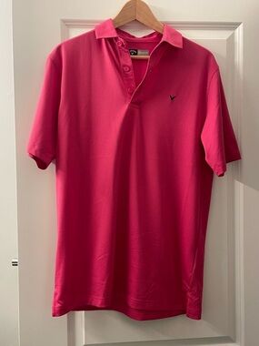 Callaway Men's Hot Pink Short-Sleeve Polo